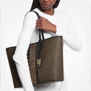 Michael Kors Brown and Black Tote Bag